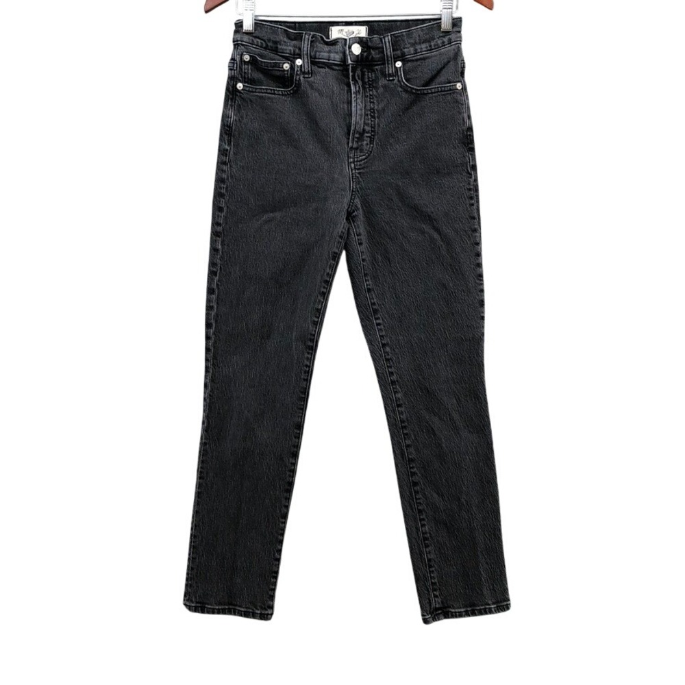 Madewell Slim Straight Jeans Womens 27 4 Black High Rise Do Well Fair Trade‎